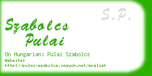 szabolcs pulai business card